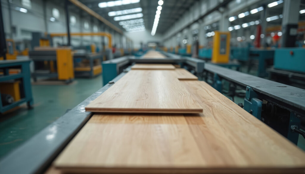 Factory production line manufactures-wooden laminate flooring