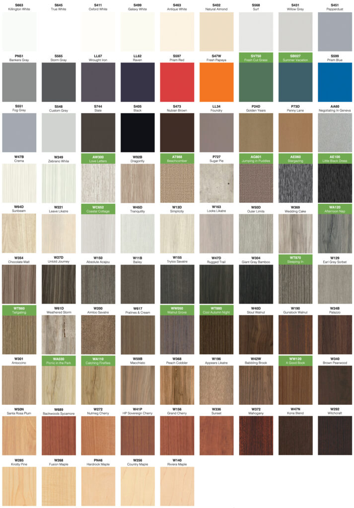 Panolam TFL Color Samples