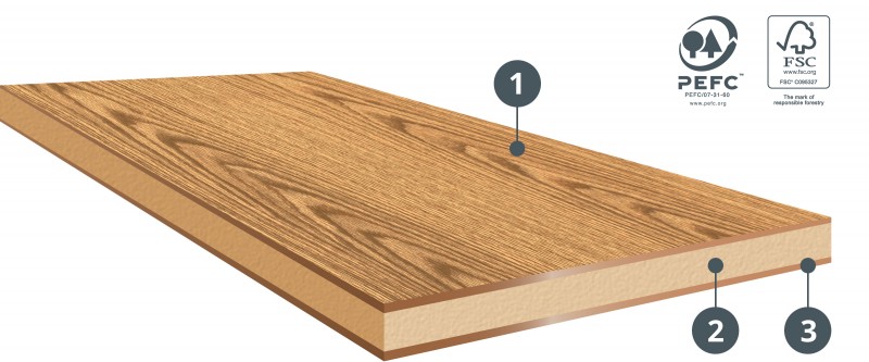 Querkus veneer with the chosen look, thickness and touch