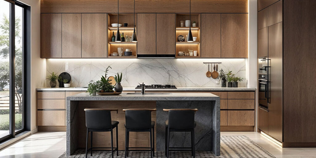 Modern Kitchen in American Walnut