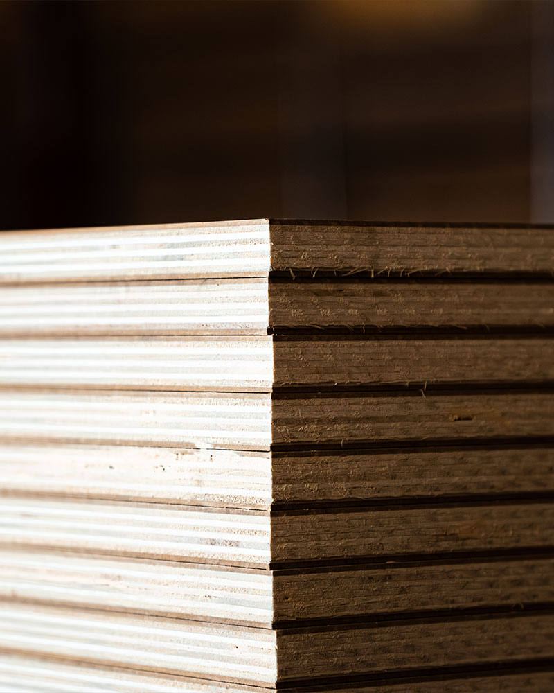Stack of Garnica HDF plywood
