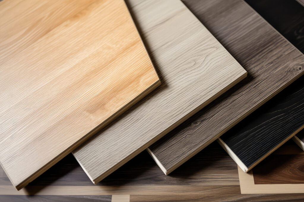 Wood laminate floor square samples