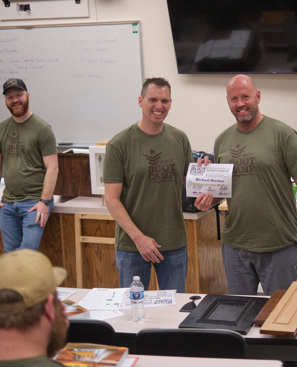 Doug Hague presenting certificate