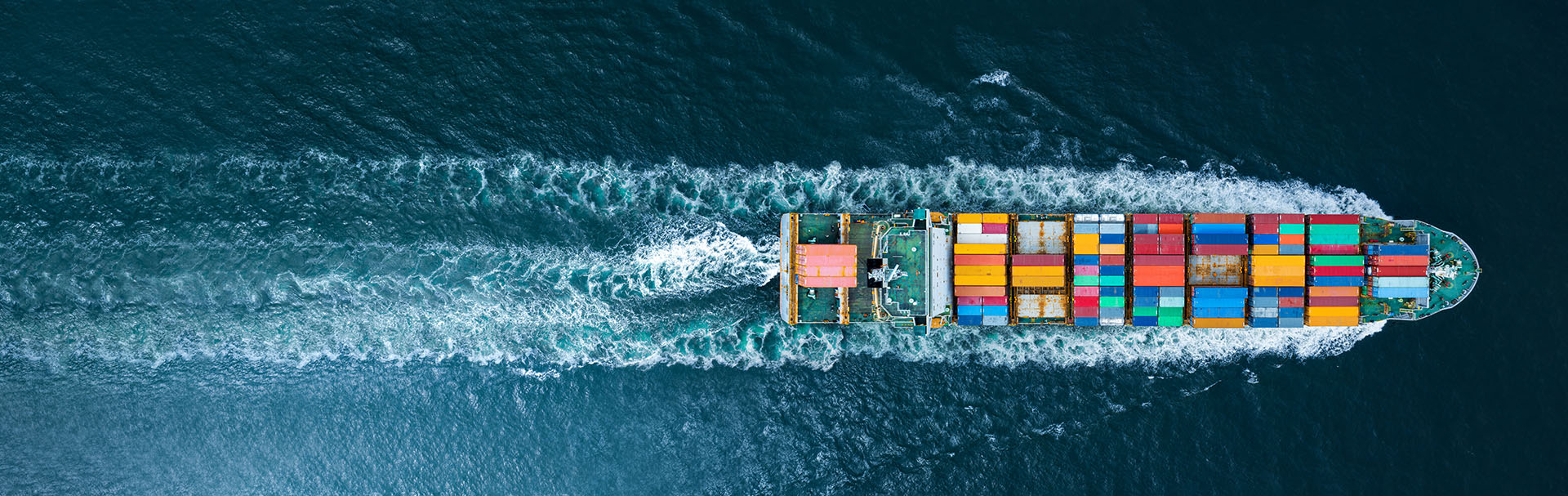 container ship from above