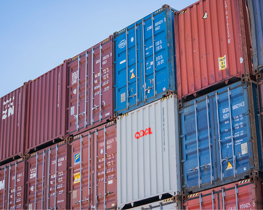 stack of shipping containers